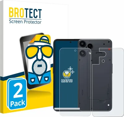 Produktbild von 2x BROTECT Schutzfolie für Nothing Phone (3a) Lite (Display+Rückseite) Displayschutz Displayschutzfolie Folie Matt Entspiegelungsfolie