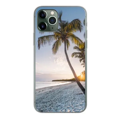 Produktbild von MuchoWow® Handyhülle Schutzhülle Hülle für iPhone 11 Pro Strand - Sonnenuntergang - Palme Silikon Softcase Handy Hülle - Handy