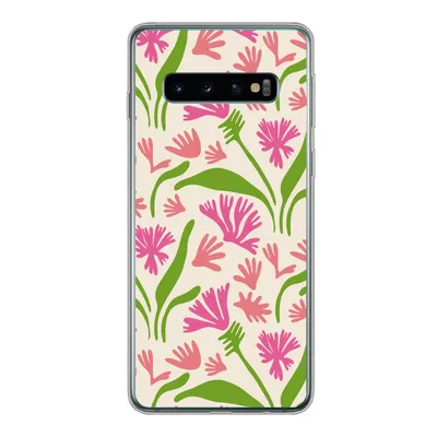 Produktbild von MuchoWow® Handyhülle Schutzhülle Hülle für Samsung Galaxy S10 Blume - Muster - Blatt Silikon Softcase Handy Hülle - Handytasche