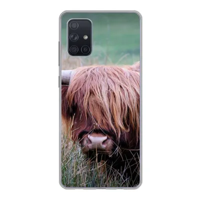 Produktbild von MuchoWow® Handyhülle Schutzhülle Hülle für Samsung Galaxy A51 Schottischer Highlander - Hörner - Gras Silikon Softcase Handy Hülle - Schutzabdeckung