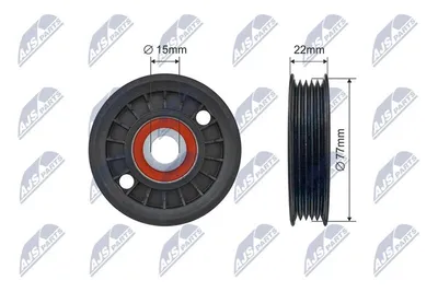 Produktbild von NTY RNK-AU-077 Spannrolle Keilrippenriemen 77mm für AUDI A4 Limousine (8D2, B5) A4 Avant (8D5, B5) A6 Avant (4B5, C5) A6 Limousine (4B2, C5) für VW