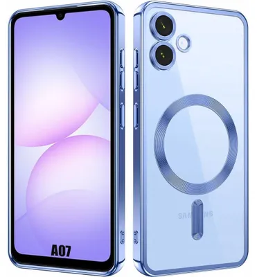 Image de Coque pour Samsung Galaxy A07, Protection Silicone avec Anneau Magnétique - Bleu