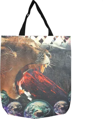 Produktbild von Stofftasche XL - feuerspeiender Tigerkopf - Einkaufsbeutel