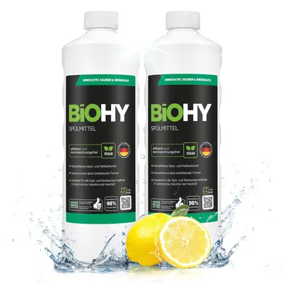 Produktbild von BiOHY Spülmittel 2x1L Handspülmittel Geschirr Nachfüllpack Konzentrat