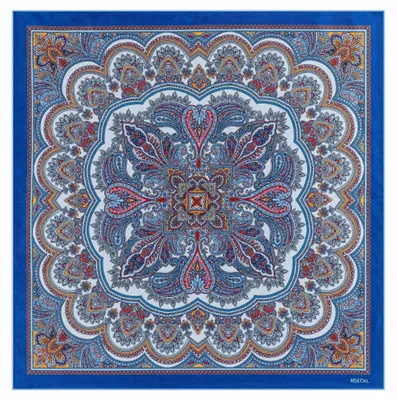 Produktbild von ROECKL Tuch Fine Paisley 53x53 Multi Heaven blau