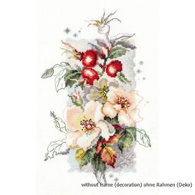 Productafbeelding van Set voor kruissteek, "Hondsroos", telpatroon, 14x23 cm