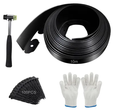 Image de Bordure de jardin flexible en plastique 10m avec 100 piquets