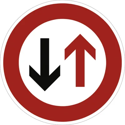 Produktbild von Verkehrsschild VZ208, Vorrang des Gegenverkehrs, Alu, RA1, Ø 420 mm