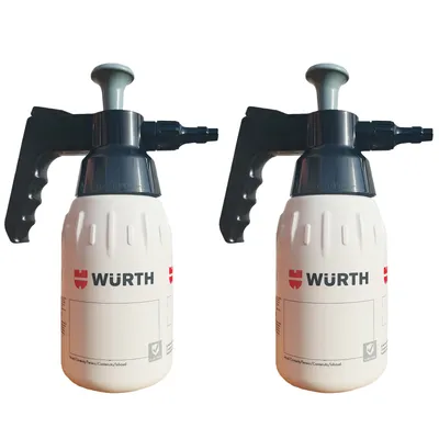 Produktbild von 2 x Würth Pumpsprühflaschen 1 Liter Grau Lösemittelbeständig Spar-Set