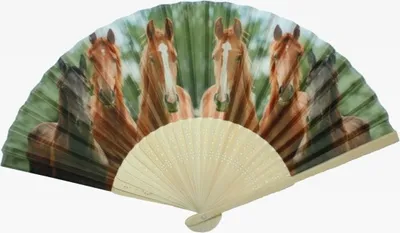 Produktbild von Fächer Pferde, 21 x 38 cm, Tier Tiere, Fasching Karneval Accessoire Handfächer Pony