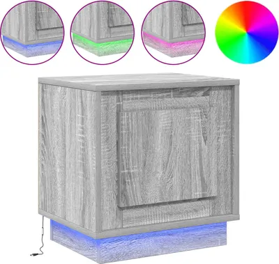 Produktbild von "WINTER SALE"Nachtschrank - Nachttisch - Beistelltisch für Schlafzimmer - Grau 44 x 34,5 x 45 cm Holzwerkstoff - Nachttische & -schränke NEU1428072