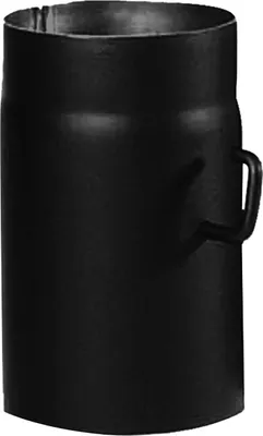 Produktbild von KaminoFlam 25 cm Ofenrohr Schwarz mit Drosselklappe Stahl beschichtet Ø 15 cm