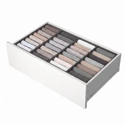 Produktbild von Aufbewahrungsbox Schubladen Organizer aus Vliesstoff Faltbare Aufbewahrungsboxen 4er-Set 17,5x41x11cm für MALM Kommode mit Längsfächern für Wäsche
