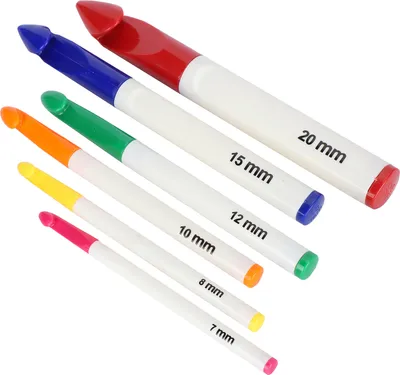 Obrázok produktu pre 6ks Häkchen -Haken -Set mit ergonomischen Griffen dicke Nadeln DIY -Bastelzubehör für Frauen
