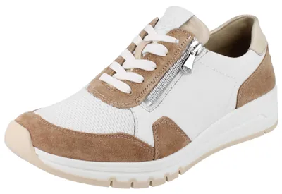 Produktbild von WALDLÄUFER H-April Damen Schnürschuhe weiß beige gold Lederkombination - Größe: UK 8