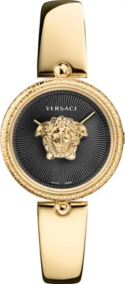 Produktbild von Versace VECQ03625 Palazzo schwarz gold Edelstahl Armband Uhr Damen NEU