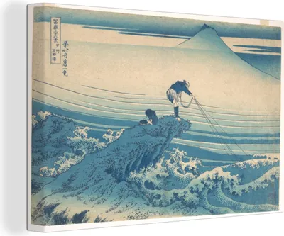 Produktbild von OneMillionCanvasses® - Leinwandbilder - 140x90 cm, Kajikazawa in der Provinz Kai - Gemälde von Katsushika Hokusai, Wandbilder Kunstdruck Wanddekoration