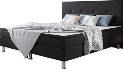 Produktbild von Boxspringbett Jump 180x200 cm Webstoff Schwarz Typ 2