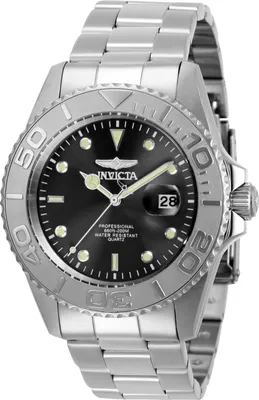 Produktbild von Invicta Pro Diver 29944 Herrenuhr - Quarzwerk - Edelstahl mit schwarzem Zifferblatt - 43 mm