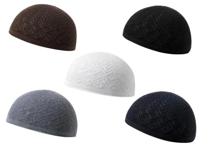 Productafbeelding van Solidchoice - Set van 5 Kufi Hoeden voor Mannen en Vrouwen