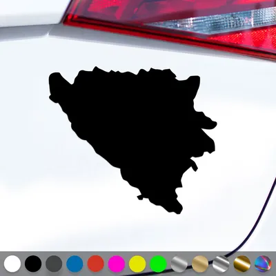 Produktbild von PantherPixel Bosnien Aufkleber Umriss Kontur Reisen Herzegowina Sticker Auto Geschenkidee Farbe Schwarz