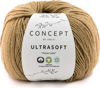 Produktbild von Katia Ultrasoft color 64, Baumwolle zum Stricken, GOTS , organische Baumwolle, Organic Baumwolle Garn zum Häkeln, Wolle vegan