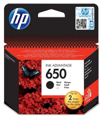 Obrázek produktu pro HP 650 Černá originální inkoustová kazeta Advantage, Standardní výtěžnost, Černá, Inkoust na pigmentové bázi, 1 kusů, 360 str., Balení po jednom
