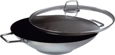 Produktbild von Schulte-Ufer Wok Wega, Pfanne, inkl. Zubehör, Edelstahl 18/10, Beschichtet, 34 cm, 4.5 L, 66520-34