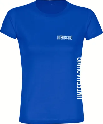 Produktbild von multifanshop Damen T-Shirt - Unterhaching - Brust & Seite, blau, Größe XL