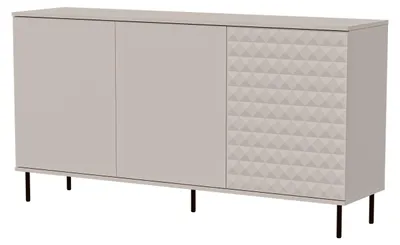 Produktbild von MIRJAN24 Kombikommode Leo 160, Kommode mit drei Drehtüren, Schwarz Metallfüße (Farbe: Cashmere)