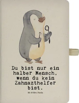 Produktbild von Mr. & Mrs. Panda notizbuch Zahnarzthelfer Herz - Transparent - Geschenk, Adressbuch, Kladde, Notizheft, Journal, Skizzenbuch