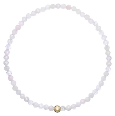 Produktbild von DomiSoul Armband aus natürlichen Edelsteinen | Mondstein & Rosenquarz | Handgefe