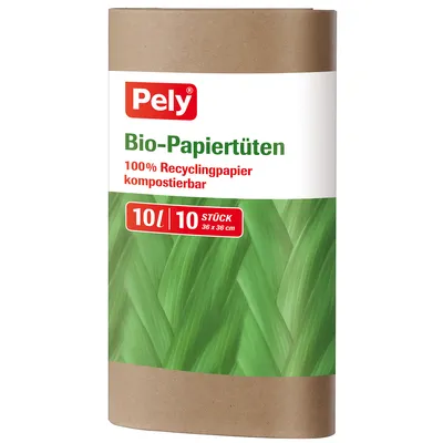 Immagine prodotto di Sacchetti di carta biologica Pely 100 per cento carta riciclata 10L 10 pezzi