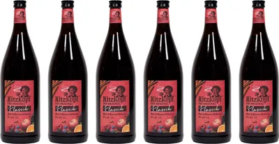 Produktbild von BIELMEIER Hitzkopf Glühwein Punsch Klassik 9 % vol 6x 1 Liter Glasflasche