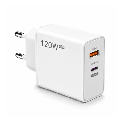 Produktbild von 120W Xiaomi USB-C GaN Ladegerät - Dual-Port Schnellladeadapter (120W USB-C & USB-A 3.0 QC) für Smartphone, Tablet & mehr