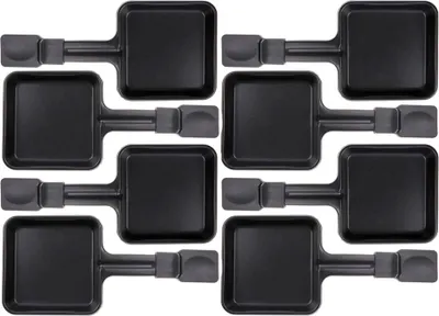 Produktbild von 8x Raclette Pfännchen 23178 10x10cm, Antihaftbeschichtung, Universell für Raclettes