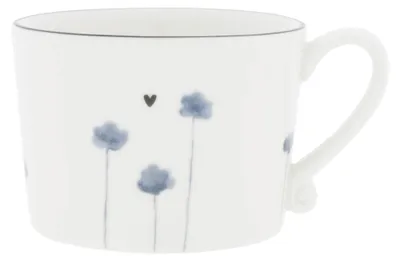 Produktbild von Tasse, Becher IRIS BLUE POPPY Blumen 300ml weiß blau Bastion Collections