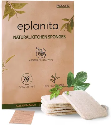 Imagen del producto de Esponjas para lavar de luffa natural, 12 unidades, biodegradables, para la cocina