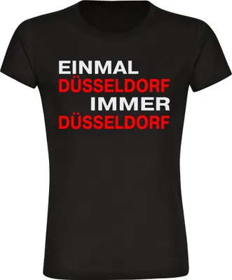 Produktbild von multifanshop Damen T-Shirt - Düsseldorf - Einmal Immer, schwarz, Größe S