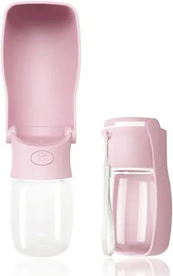 Produktbild von Hundetrinkflasche 550ml tragbar unterwegs Wasserflasche für Hunde rosa