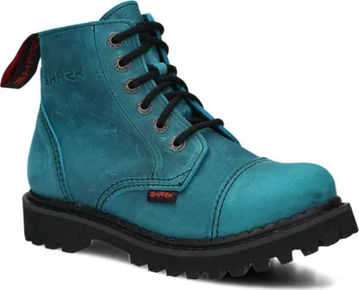 Produktbild von NAGABA Stiefel Damen Herren Springerstiefel 6-Loch - Leder - Türkis - 42