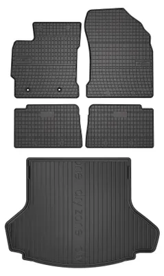 Zdjęcie produktu dla Dywaniki gumowe + mata bagażnika do Toyota Auris II 2012-2018 (kombi, stała podłoga, z wnękami bocznymi) – czarne, dopasowane – Wielganizator SolidPRO