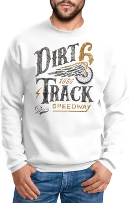 Produktbild von Herren Sweatshirt Dirt Track Biker Retro Vintage Rundhals-Pullover Neverless® weiß M