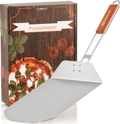 Produktbild von Mahlzeit Pizzaschaufel mit Bambus Griff | 25,5 x 30,5 cm Edelstahl Schieber