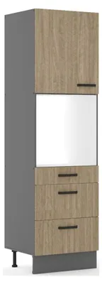 Produktbild von Küche SCANDI Hochschrank 60 cm Fischgrät Küchenzeile Küchenblock Einbauküche