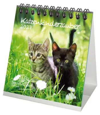 Produktbild von Katzenkinderzauber Tischkalender 10x10cm für 2027 Katzenkinder Katzenbabys - Seelenzauber