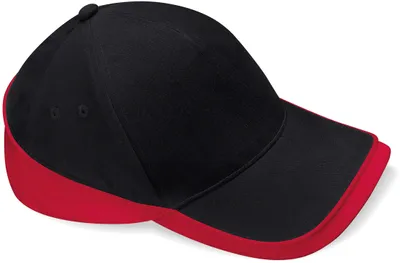 Produktbild von Beechfield B171 | Teamwear Competition Cap / Kappe / Mütze / Hut - Farbe: Black/Classic Red - Größe: One Size