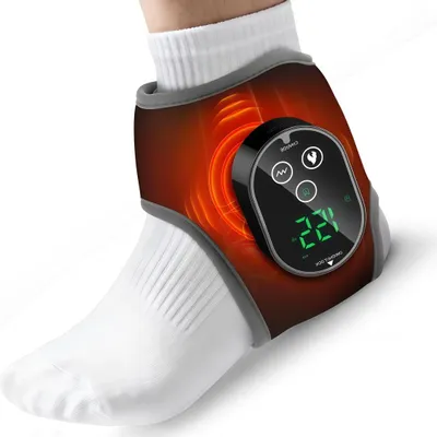 Produktbild von Fußmassagegerät elektrisch mit Knöchelbandage, Beinmassage, 4 Heizstufen & 3 Vibrationsmodi, Wärmetherapie USB-C Massagegerät für Durchblutung