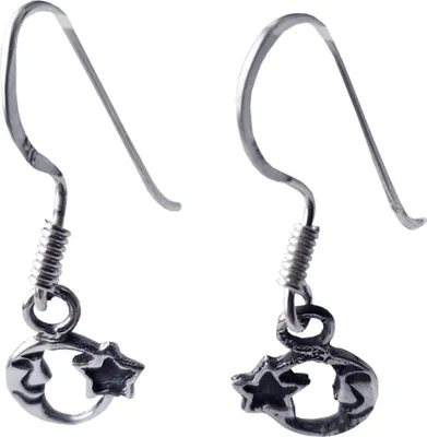 Produktbild von Damen Silber Ohrringe Sonne und Mond aus 925 er Sterling