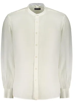 Image de Chemise pour homme blanche à col mandarin – Motif Ocean Positive